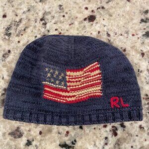 Boys Authentic Ralph Lauren Flag Combined Cotton Beanie